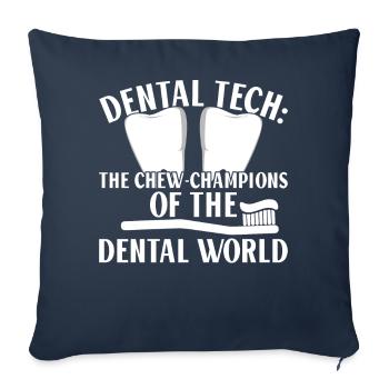 Drôle de technicien pour laboratoire dentaire - Housse de coussin décorative 45 x 45 cm - bleu marine - Devant