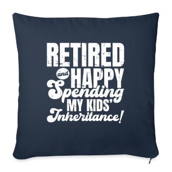 Pension de pensionné - Housse de coussin décorative 45 x 45 cm - bleu marine - Devant