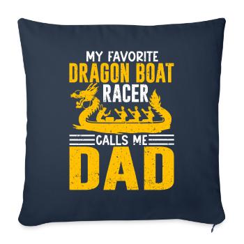 Drôle de coureur de bateau-dragon préféré appelle mi - Housse de coussin décorative 45 x 45 cm - bleu marine - Devant