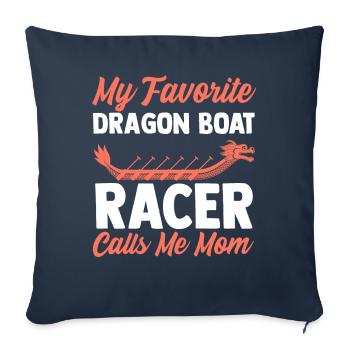 Drôle de coureur de bateau-dragon préféré appelle mi - Housse de coussin décorative 45 x 45 cm - bleu marine - Devant