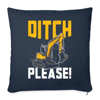 Drôle de conducteur d’excavatrice Équipement lourd HEO - Housse de coussin décorative 45 x 45 cm - bleu marine - Devant
