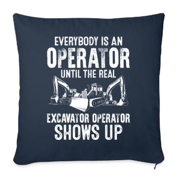 Drôle d’équipement lourd HEO - Housse de coussin décorative 45 x 45 cm - bleu marine - Devant