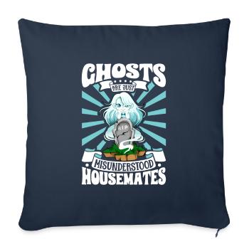 Ghosts are just roommates - ghost hunters - Sofa pillowcase 17,3'' x 17,3'' (45 x 45 cm) - navy - Front