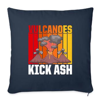 Retro Volcanoes Kick Ash Geologist Vintage Volcano - Sofa pillowcase 17,3'' x 17,3'' (45 x 45 cm) - navy - Front