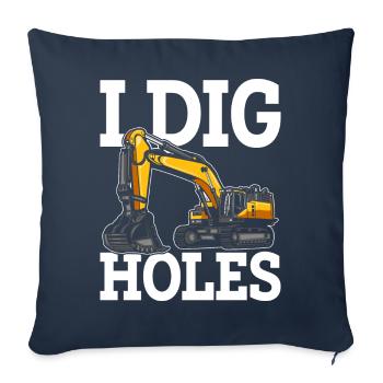 Drôle de conducteur d’excavatrice Équipement lourd HEO - Housse de coussin décorative 45 x 45 cm - bleu marine - Devant