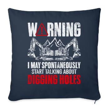 Drôle de conducteur d’excavatrice Équipement lourd HEO - Housse de coussin décorative 45 x 45 cm - bleu marine - Devant