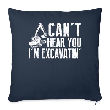 Drôle de conducteur d’excavatrice Équipement lourd HEO - Housse de coussin décorative 45 x 45 cm - bleu marine - Devant