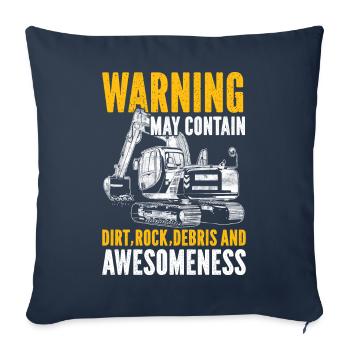 Drôle d’opérateur de pelle HEO - Housse de coussin décorative 45 x 45 cm - bleu marine - Devant