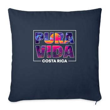 Pura Vida Costa Rica Amérique latine Costa Rica - Housse de coussin décorative 45 x 45 cm - bleu marine - Devant