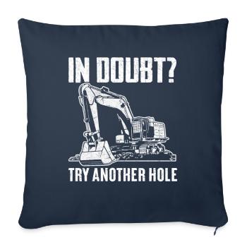 Drôle d’opérateur de pelle HEO - Housse de coussin décorative 45 x 45 cm - bleu marine - Devant
