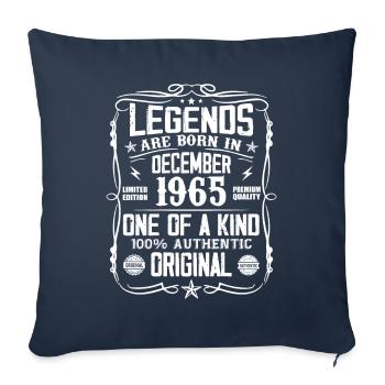Né en Décembre 1965 Cadeau D’anniversaire 1965 - Housse de coussin décorative 45 x 45 cm - bleu marine - Devant