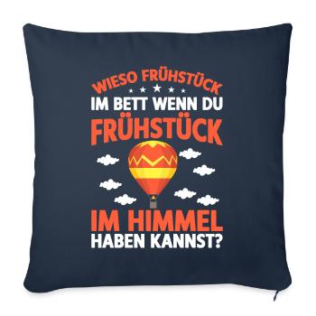 Heißluftballon Gasballon und Ballonfahrer Geschenk - Sofakissenbezug 45 x 45 cm - Navy - Vorne