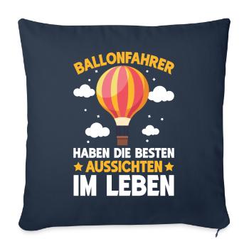 Heißluftballon Gasballon Ballonflug Ballonfahrer - Sofakissenbezug 45 x 45 cm - Navy - Vorne