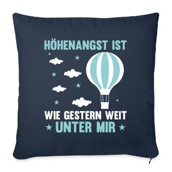 Heißluftballon Ballonfahrer Gasballon Höhenangst - Sofakissenbezug 45 x 45 cm - Navy - Vorne