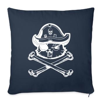 Pirate Cat Cats Pirate Pirate - Sofa pillowcase 17,3'' x 17,3'' (45 x 45 cm) - navy - Front