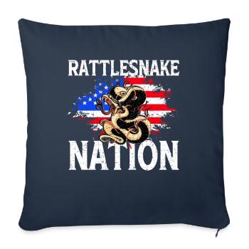 Rattlesnake Nation USA Flag Amphibian Gift - Housse de coussin décorative 45 x 45 cm - bleu marine - Devant