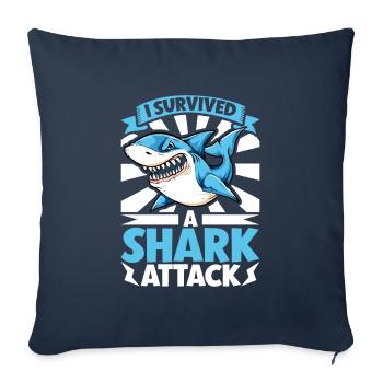 Shark attack - Sofa pillowcase 17,3'' x 17,3'' (45 x 45 cm) - navy - Front