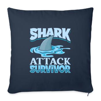 I survived a shark attack - shark attack - Sofa pillowcase 17,3'' x 17,3'' (45 x 45 cm) - navy - Front