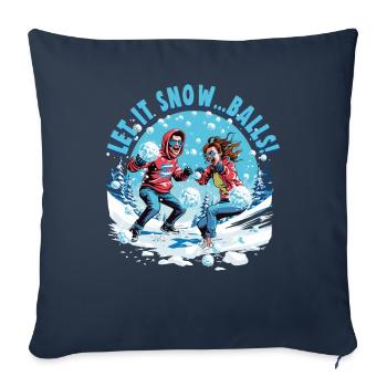 Snowball fight- Let it snow... Balls - Sofa pillowcase 17,3'' x 17,3'' (45 x 45 cm) - navy - Front