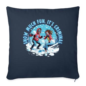 Snowball Fight Crew - Snow much fun it's criminal - Sofa pillowcase 17,3'' x 17,3'' (45 x 45 cm) - navy - Front