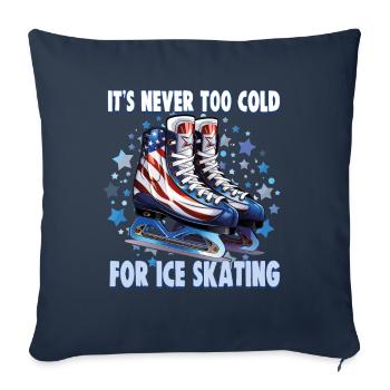Eisläuferin Eislaufen Schlittschulaufen - Sofakissenbezug 45 x 45 cm - Navy - Vorne