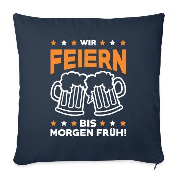 bier feiern - Sofakissenbezug 45 x 45 cm - Navy - Vorne
