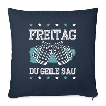 bier trinken Freitag - Sofakissenbezug 45 x 45 cm - Navy - Vorne