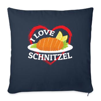 J’aime Schnitzel Deutschland Essen - Housse de coussin décorative 45 x 45 cm - bleu marine - Devant