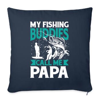 Angeln und fischen mit besten Freund Papa Geschenk - Sofakissenbezug 45 x 45 cm - Navy - Vorne