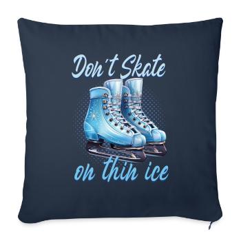 Patineur sur glace Patinage sur glace Patinage sur glace - Housse de coussin décorative 45 x 45 cm - bleu marine - Devant
