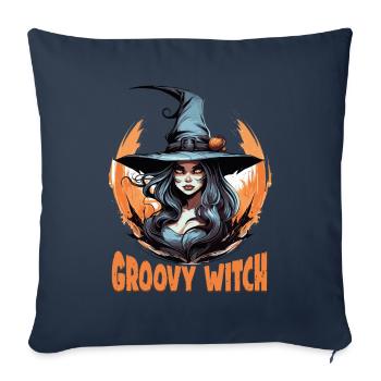 Art sombre magique Conceptions de sorcières occultes - Housse de coussin décorative 45 x 45 cm - bleu marine - Devant