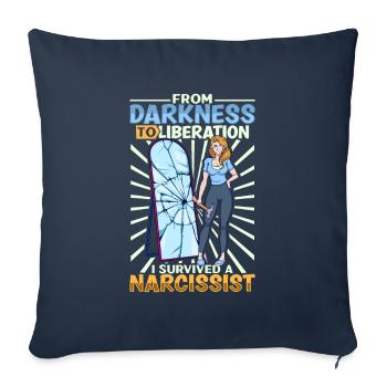 Endlich frei - Narzissmus-Überlebender - Sofakissenbezug 45 x 45 cm - Navy - Vorne