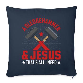 Fun day of house demolition - Sofa pillowcase 17,3'' x 17,3'' (45 x 45 cm) - navy - Front