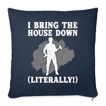 Journée amusante de démolition de maison - Housse de coussin décorative 45 x 45 cm - bleu marine - Devant