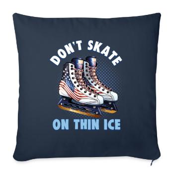 Patineur sur glace Patinage sur glace Patinage sur glace - Housse de coussin décorative 45 x 45 cm - bleu marine - Devant