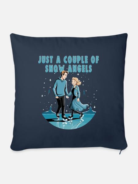 Eisläuferin Eislaufen Schlittschulaufen - Sofakissenbezug 45 x 45 cm - Navy