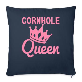 Cornhole Queen Cornhole Maman Corn Hole - Housse de coussin décorative 45 x 45 cm - bleu marine - Devant