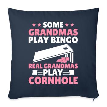 Drôle de joueur de cornhole Corn Hole - Housse de coussin décorative 45 x 45 cm - bleu marine - Devant