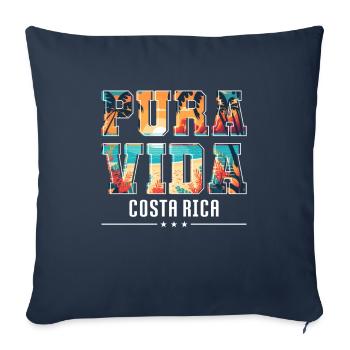 Pura Vida Costa Rica Amérique latine Costa Rica - Housse de coussin décorative 45 x 45 cm - bleu marine - Devant