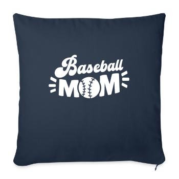 Baseball Baseball Maman - Housse de coussin décorative 45 x 45 cm - bleu marine - Devant