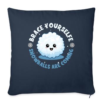 Schneeballschlacht - Brace yourself snowballs are - Sofa pillowcase 17,3'' x 17,3'' (45 x 45 cm) - navy - Front