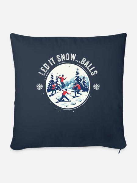 Schneeballschlacht- Let it snow...balls - Sofakissenbezug 45 x 45 cm - Navy