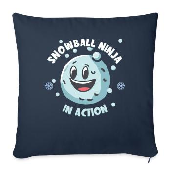 Snowball Fight - Snowball Ninja in Action - Sofa pillowcase 17,3'' x 17,3'' (45 x 45 cm) - navy - Front