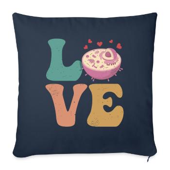 Cell Biology Cell Biology LOVE - Sofa pillowcase 17,3'' x 17,3'' (45 x 45 cm) - navy - Front