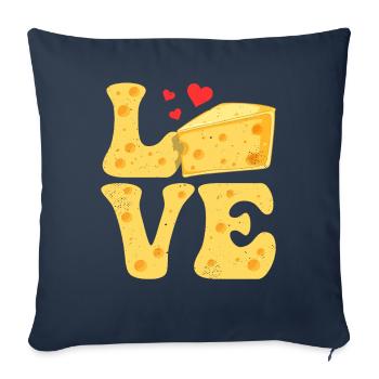 Cheese Gouda Feta Cheddar LOVE - Sofa pillowcase 17,3'' x 17,3'' (45 x 45 cm) - navy - Front