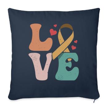 Chemotherapy Radiation Chemo Survivor Ribbon LO - Sofa pillowcase 17,3'' x 17,3'' (45 x 45 cm) - navy - Front