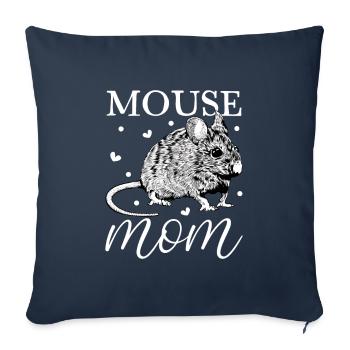Mouse Owner - Mice Mom - Sofa pillowcase 17,3'' x 17,3'' (45 x 45 cm) - navy - Front