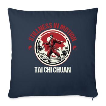 Taijiquan Stillness in Motion Tai Chi Chuan - Housse de coussin décorative 45 x 45 cm - bleu marine - Devant