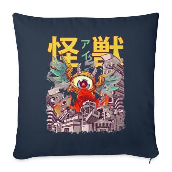 Kaiju Fliegender Augapfel Japanisches Anime-Monste - Sofakissenbezug 45 x 45 cm - Navy - Vorne