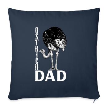 Propriétaire d’autruche - Papa autruche - Housse de coussin décorative 45 x 45 cm - bleu marine - Devant